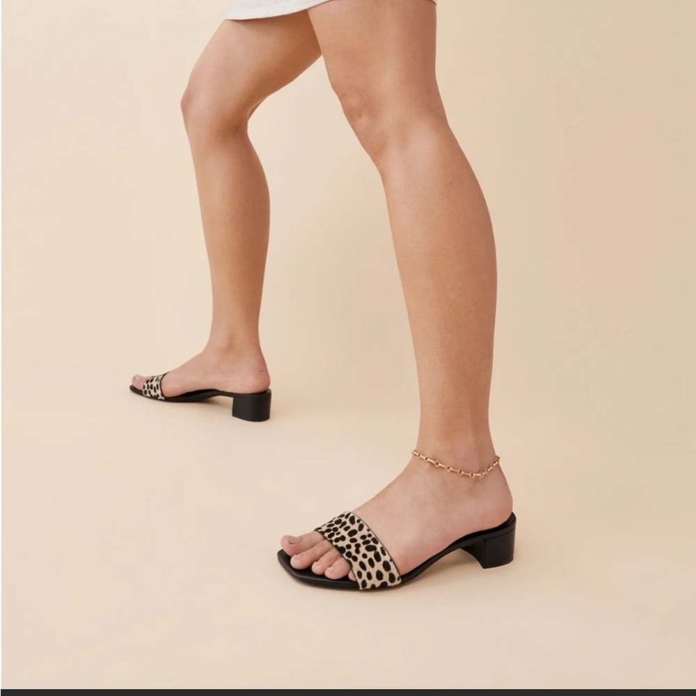 Reformation Mandy Minimal Block Heel- Cheetah